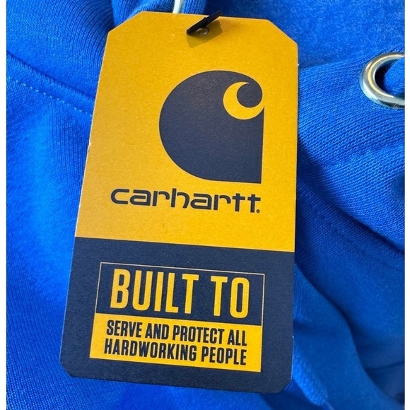 Carhartt Hoodie Blue XS Loose Fit Logo Sleeve Pullover Gorpcore Utility Outdoor - Picture 8 of 12